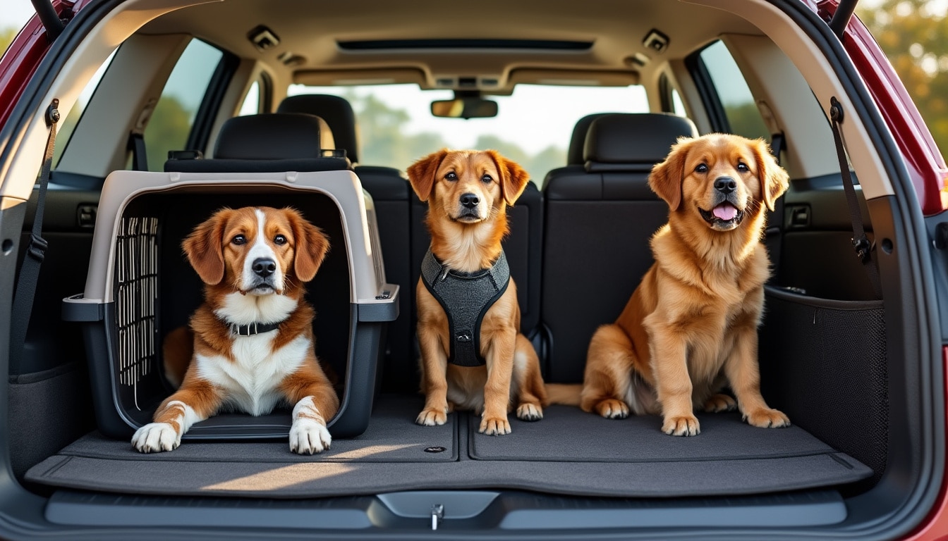 Chien en voiture : caisse, harnais ou filet