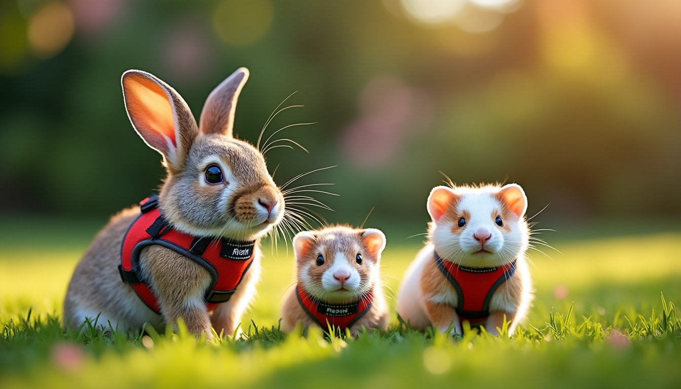 Lapin, furet et petits animaux : les harnais adaptés